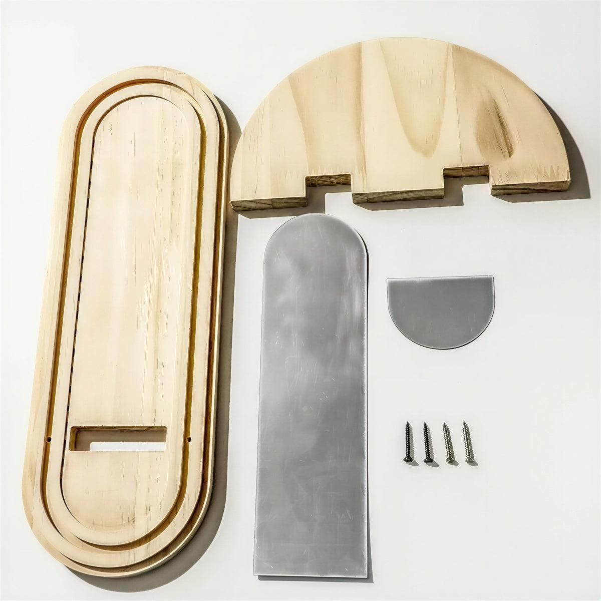 Decorative Arched Wall Mirror With Floating Storage Shelf