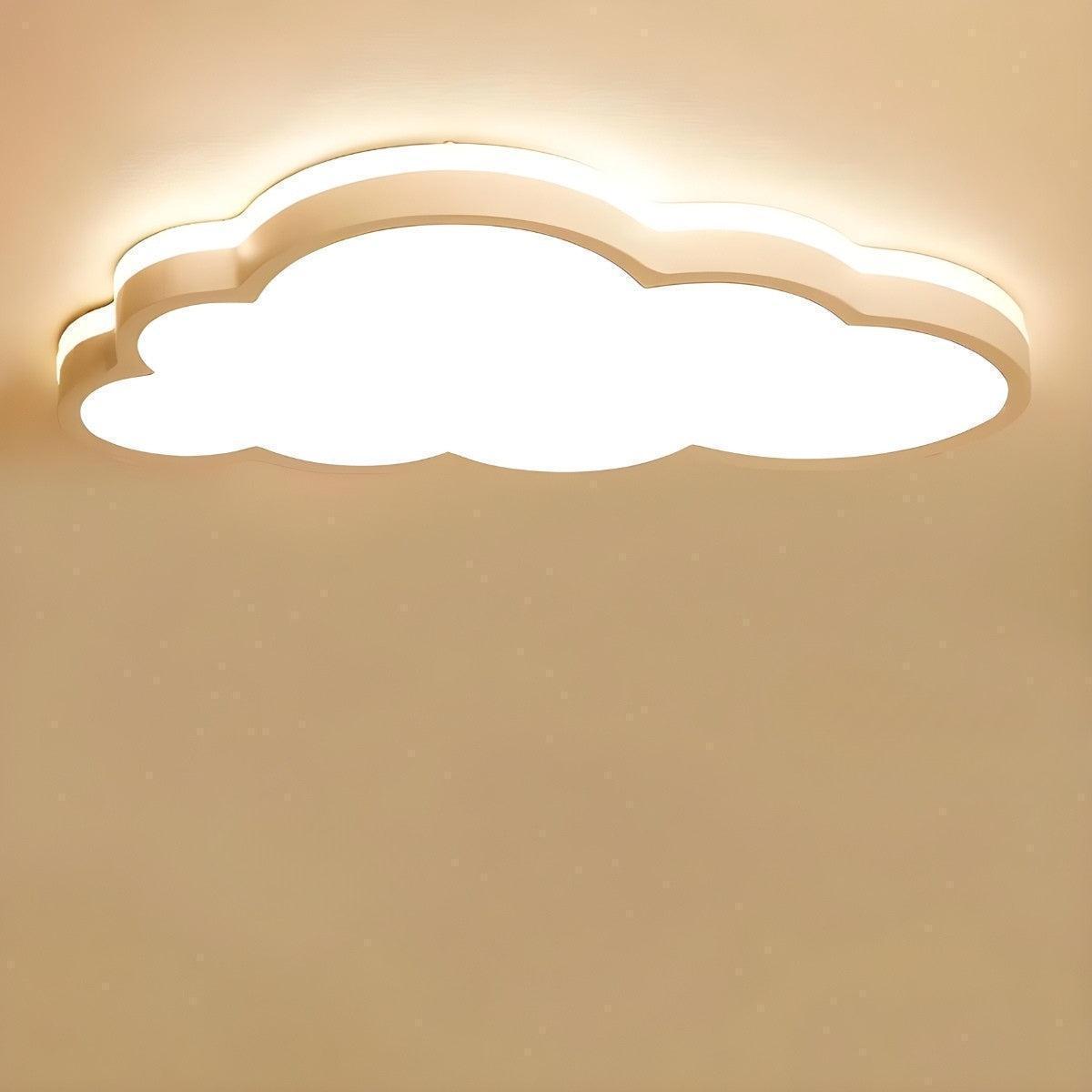 Decorative Cloud Shaped Flush Mount Ceiling Light Fixture With Dimmable Glow