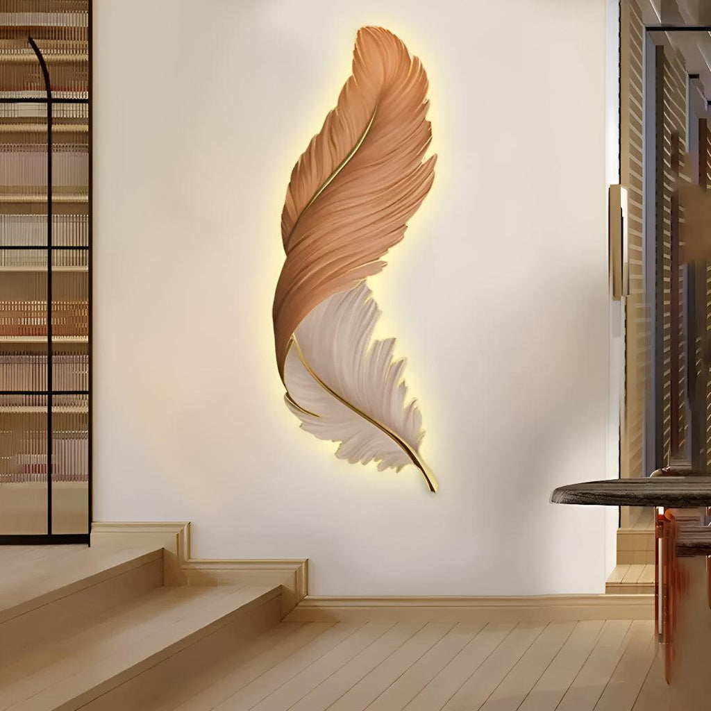 Decorative Feather In The Wind Wall Sconce With Artistic Illumination