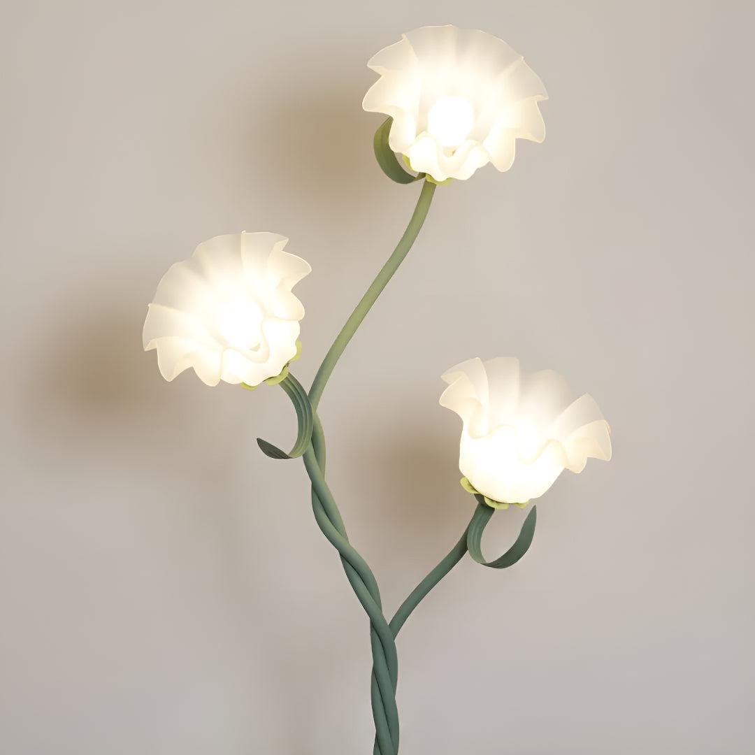 Decorative Flower Standing Floor Lamp With Floral Light Fixture Heads