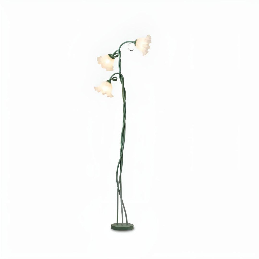 Decorative Flower Standing Floor Lamp With Floral Light Fixture Heads