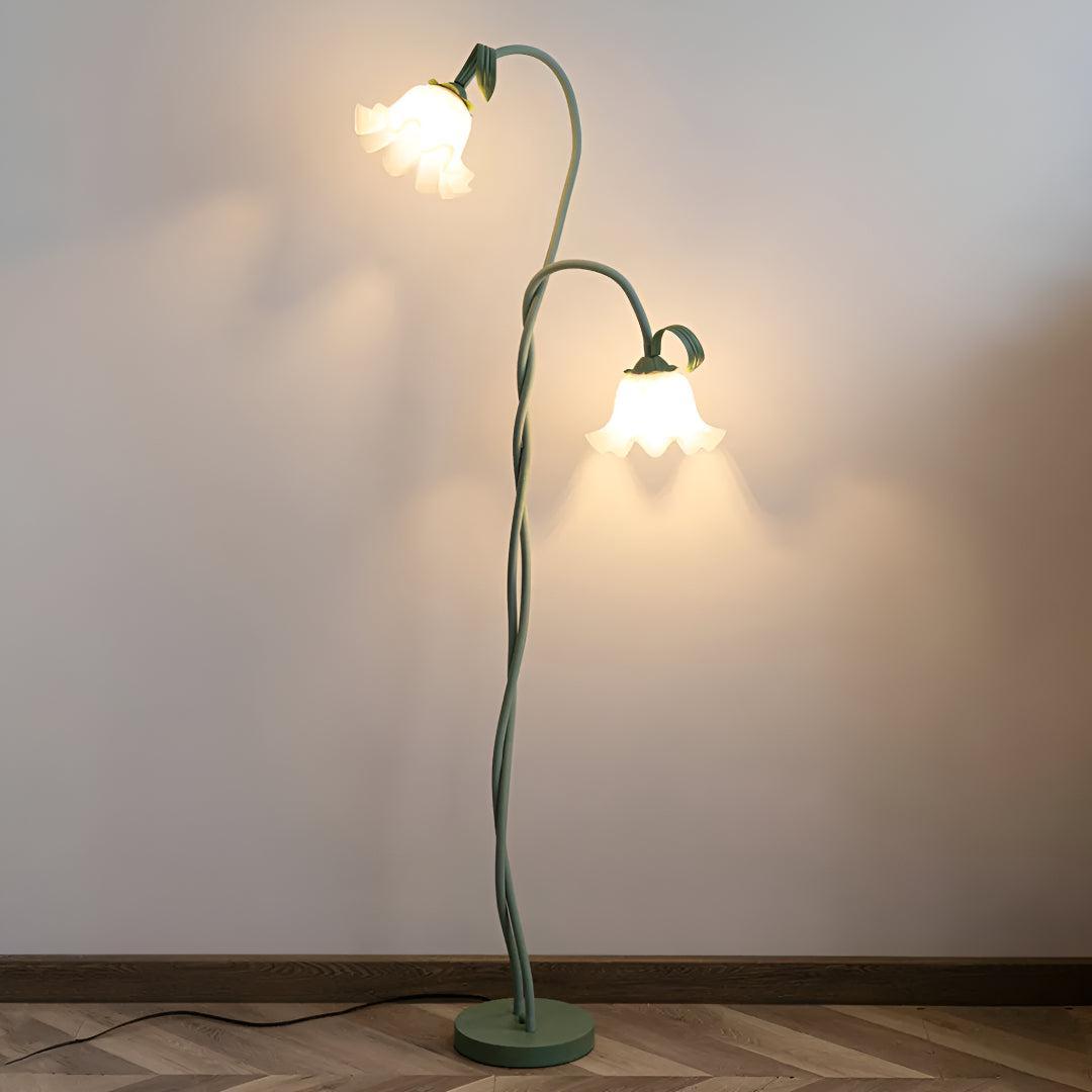 Decorative Flower Standing Floor Lamp With Floral Light Fixture Heads