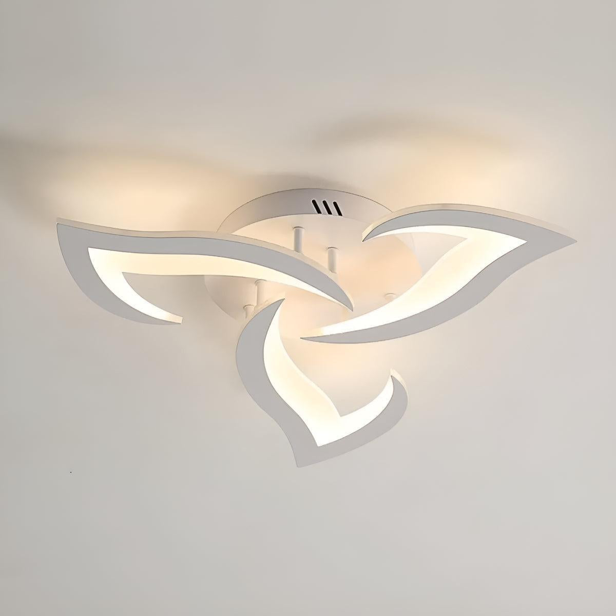Decorative Modern Flower Petal LED Flush Mount Ceiling Light Fixture With Remote Control