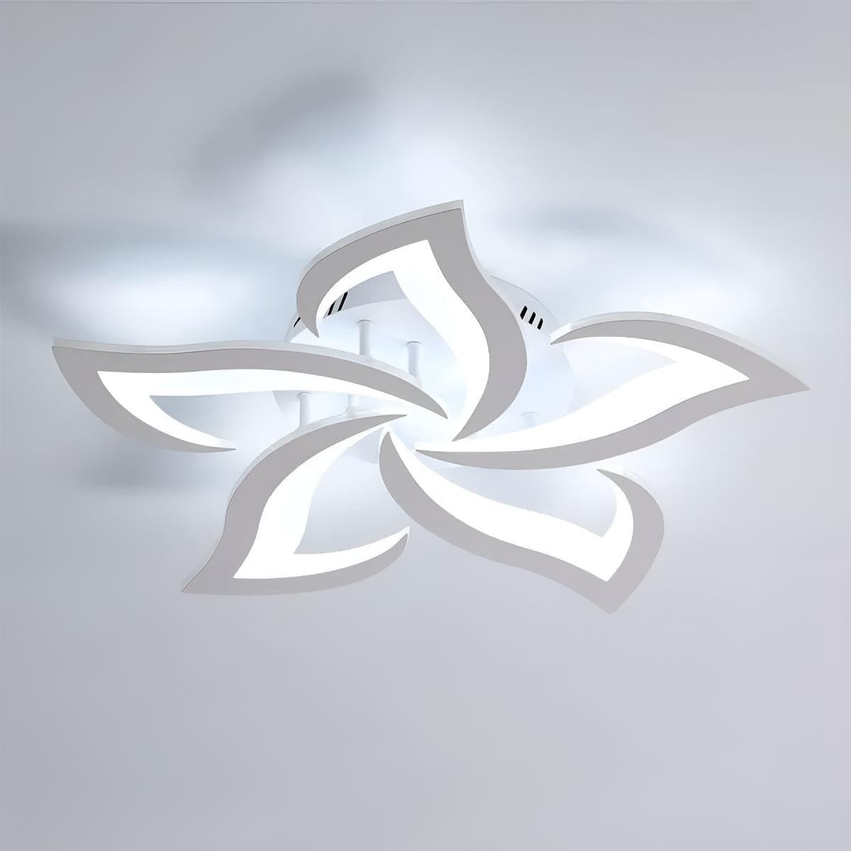 Decorative Modern Flower Petal LED Flush Mount Ceiling Light Fixture With Remote Control