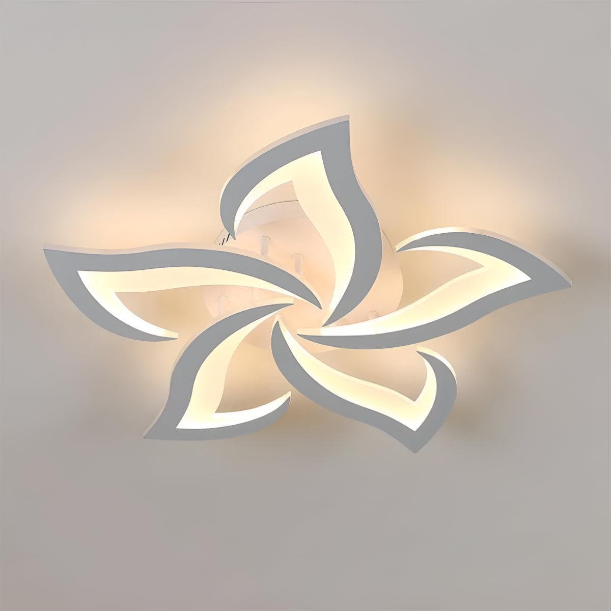 Decorative Modern Flower Petal LED Flush Mount Ceiling Light Fixture With Remote Control