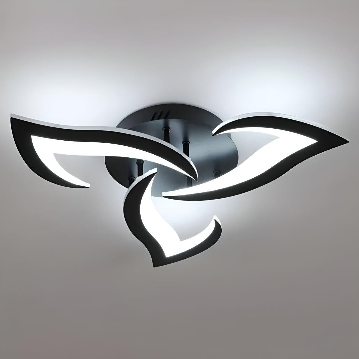 Decorative Modern Flower Petal LED Flush Mount Ceiling Light Fixture With Remote Control
