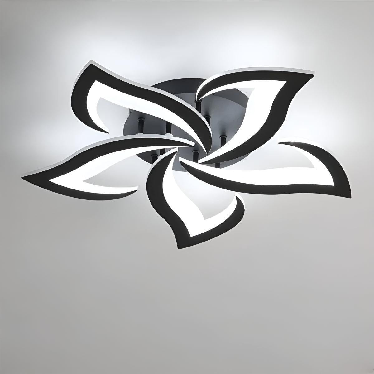Decorative Modern Flower Petal LED Flush Mount Ceiling Light Fixture With Remote Control