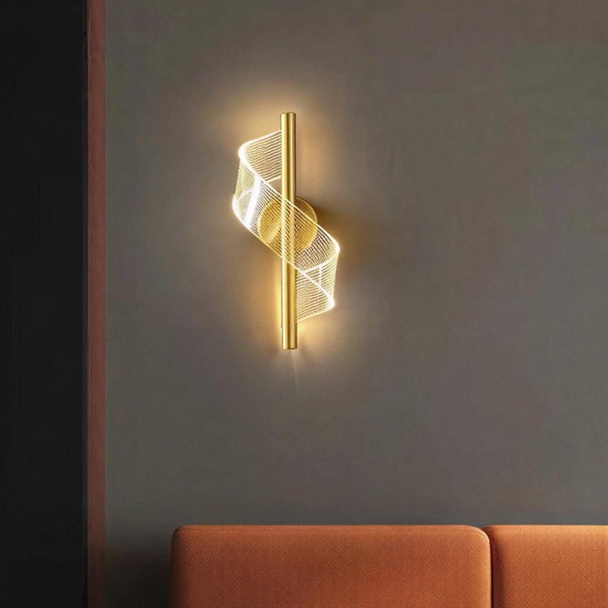 Decorative Wall Sconce Light With Elegant Spiral Ribbon Design