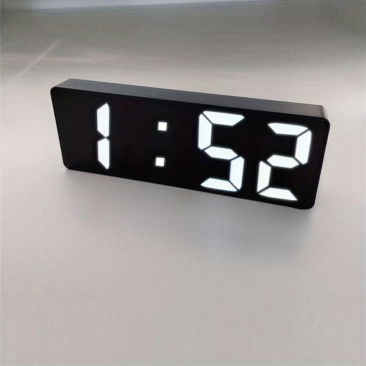 Digital Alarm Clock With Auto Dimming Mirrored Display Screen