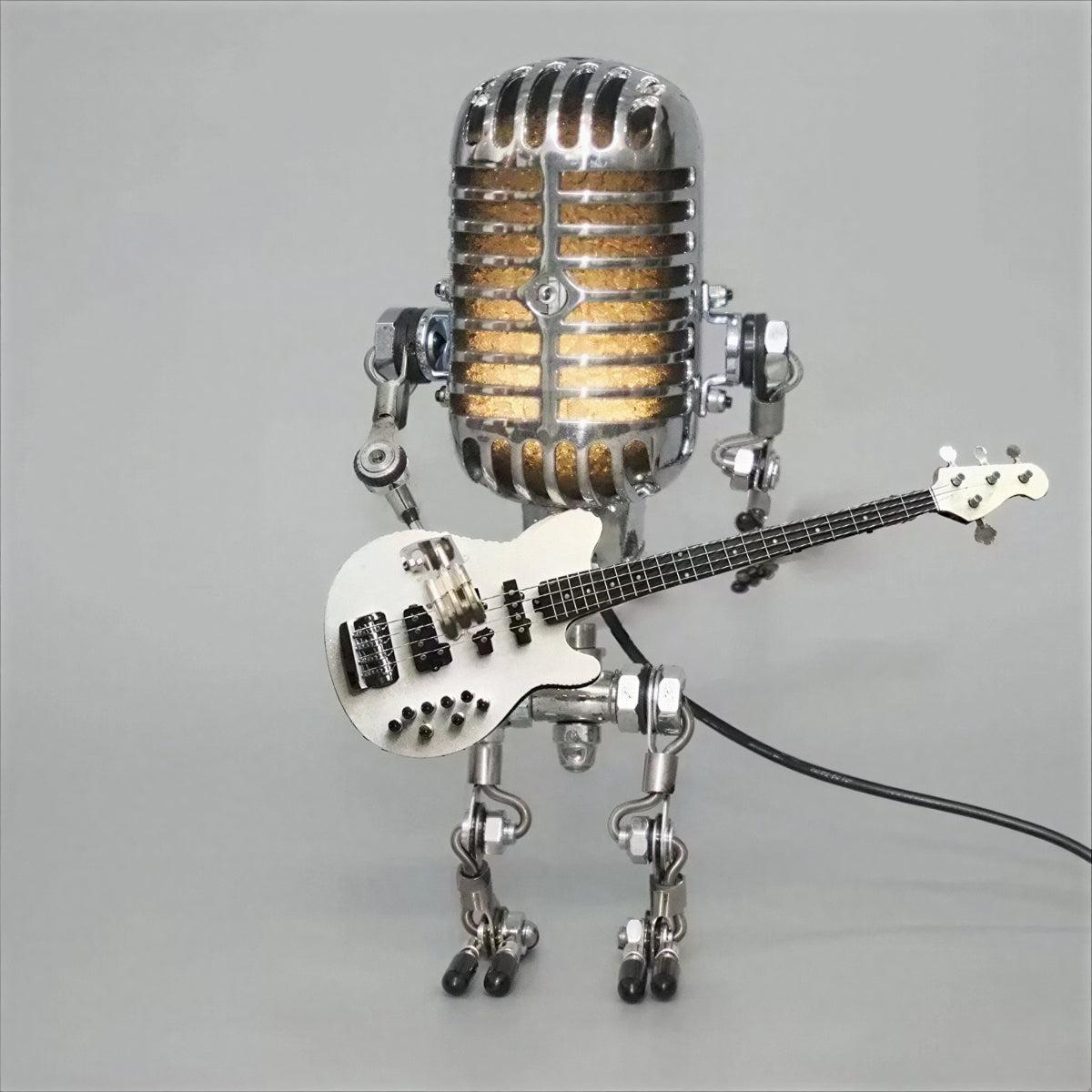 Dimmable Retro Microphone Table Lamp With Guitar Design