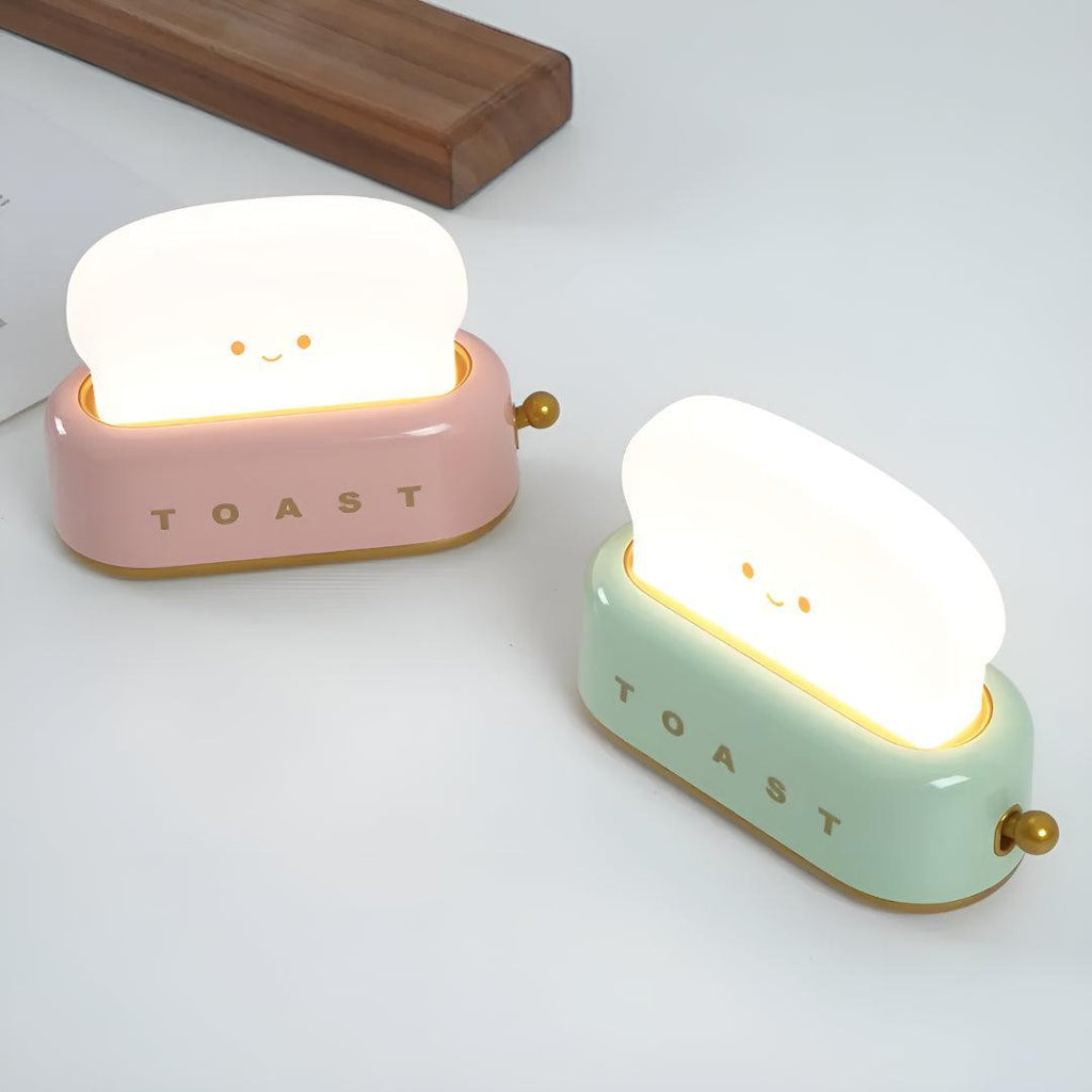 Dimmable Toaster Styled Nightlight Table Lamp With Decorative Accent