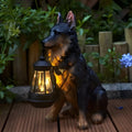 Dog Styled Outdoor Solar Powered Garden Statue Lantern For Landscape Decoration