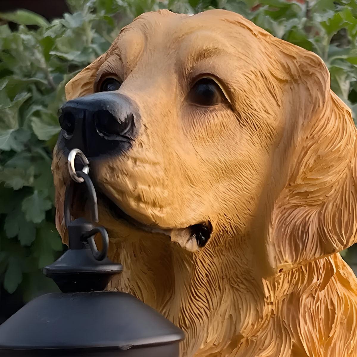 Dog Styled Outdoor Solar Powered Garden Statue Lantern For Landscape Decoration