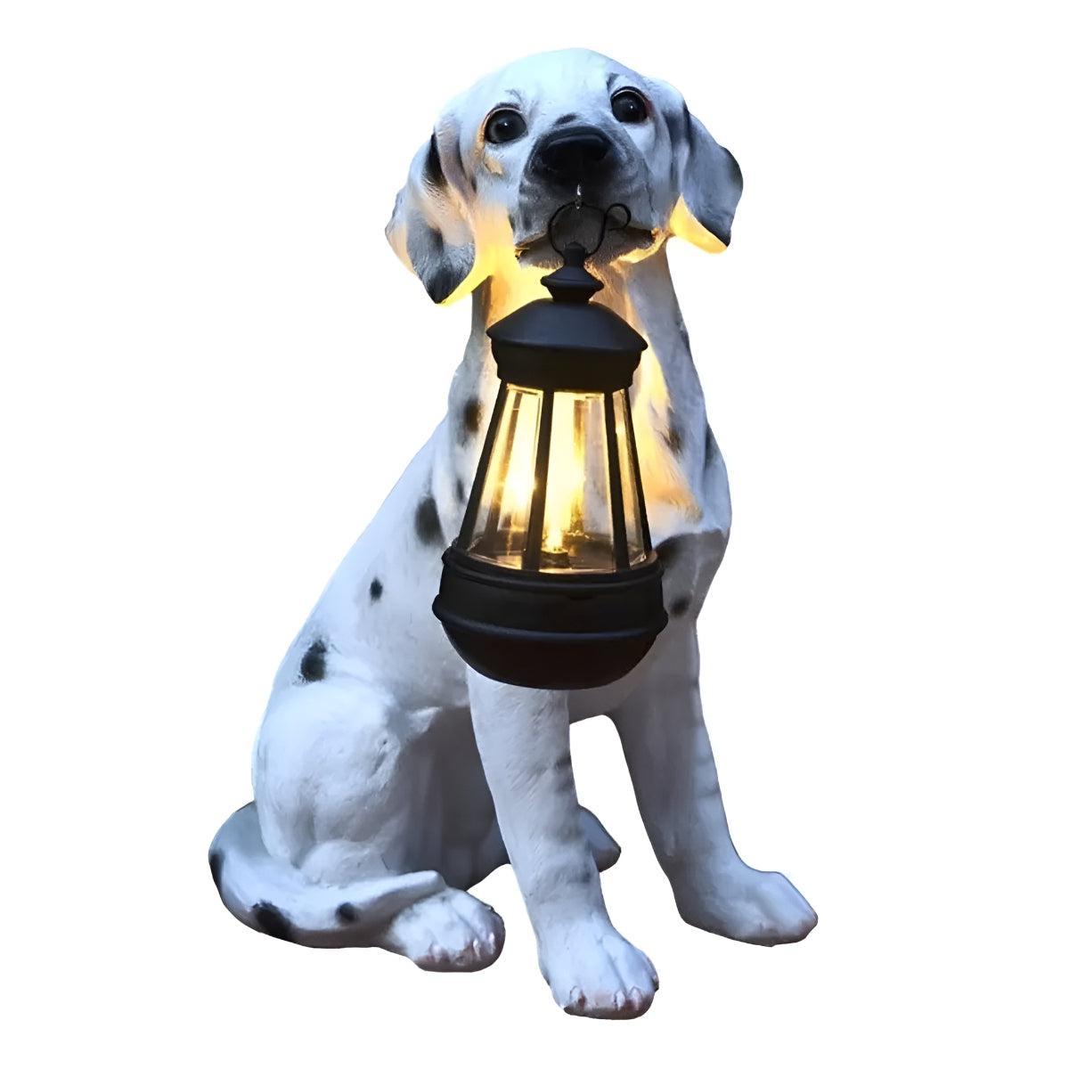 Dog Styled Outdoor Solar Powered Garden Statue Lantern For Landscape Decoration