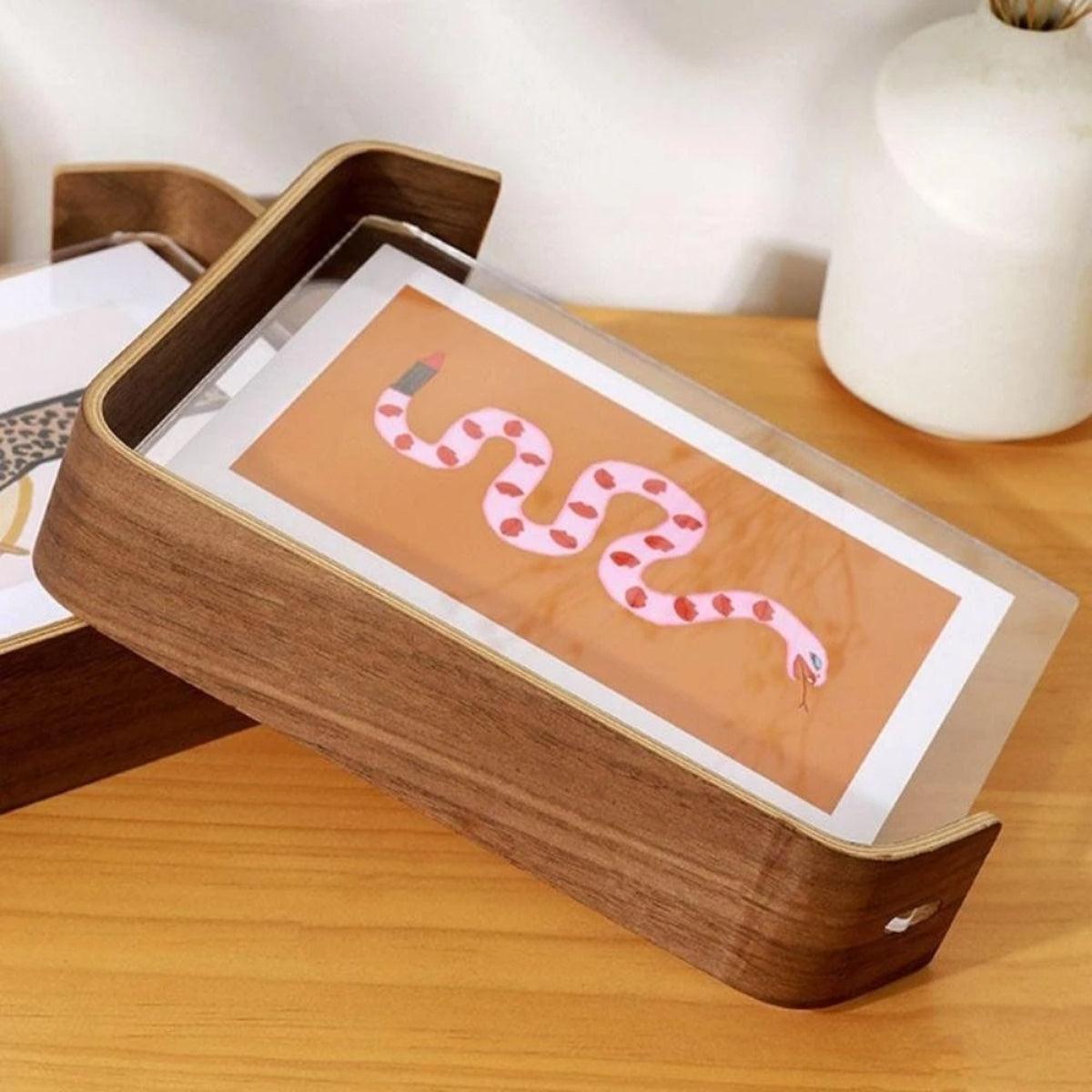 Double Sided Freestanding Picture Frame With Modern Transparent Display