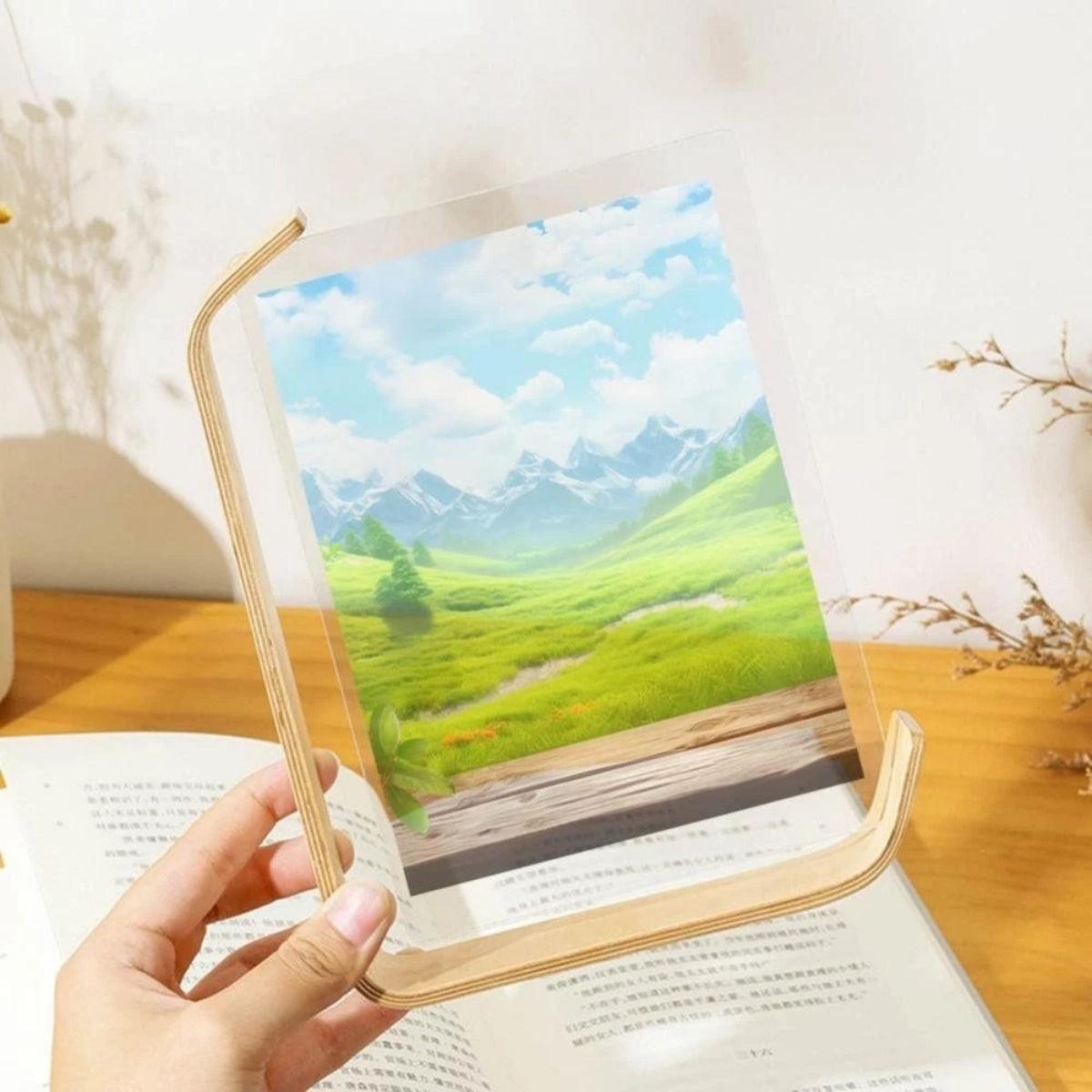 Double Sided Freestanding Picture Frame With Modern Transparent Display