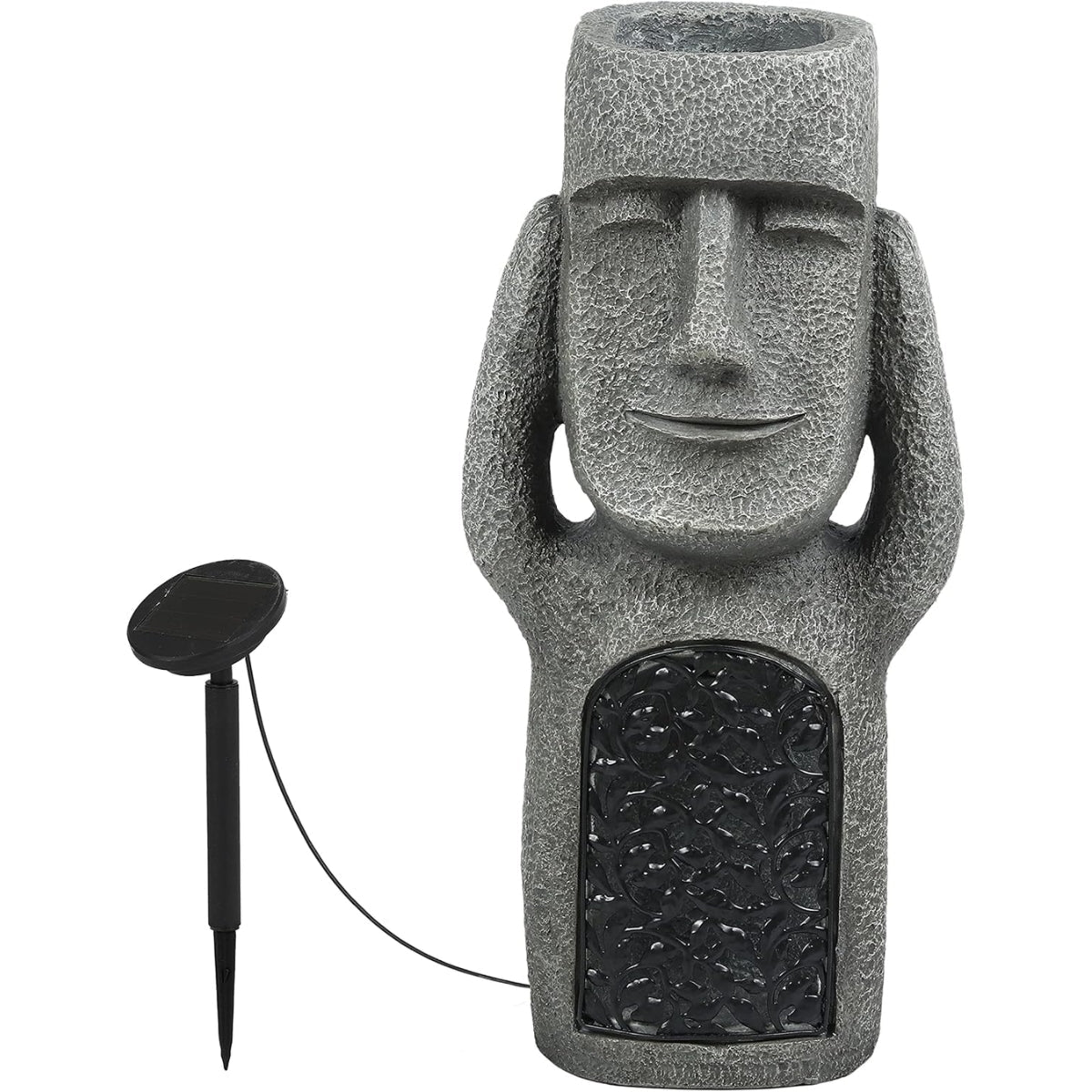 Easter Island Statue Solar Garden Light For Outdoors With Warm Glow