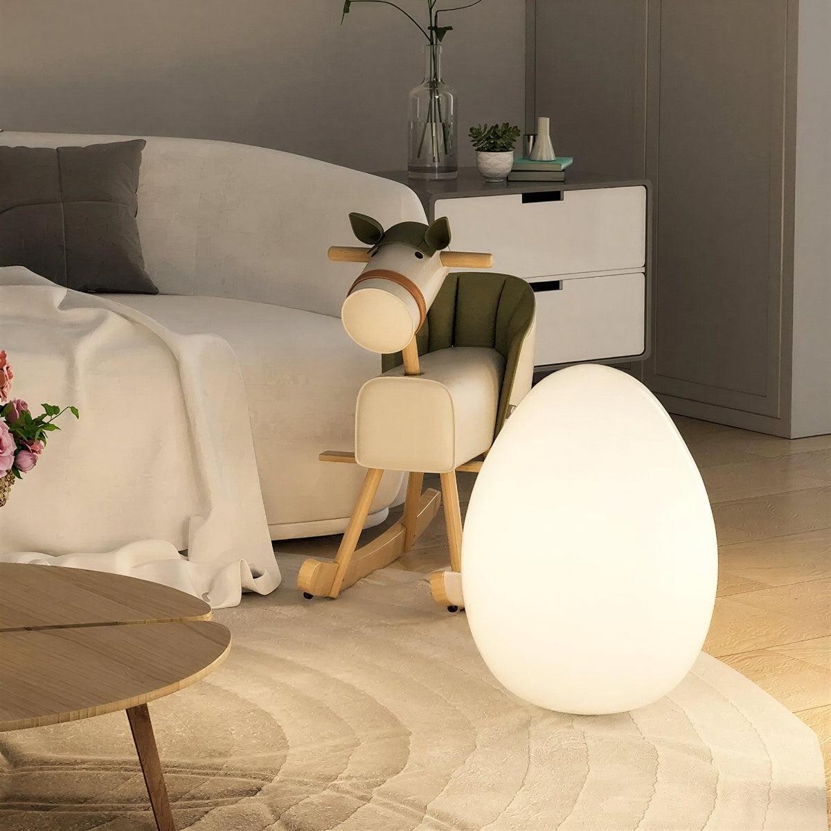 Egg Shaped Floor Lamp With Adjustable Brightness