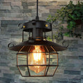 Farmhouse Industrial Vintage Pendant Light Fixture With Wire Cage Design