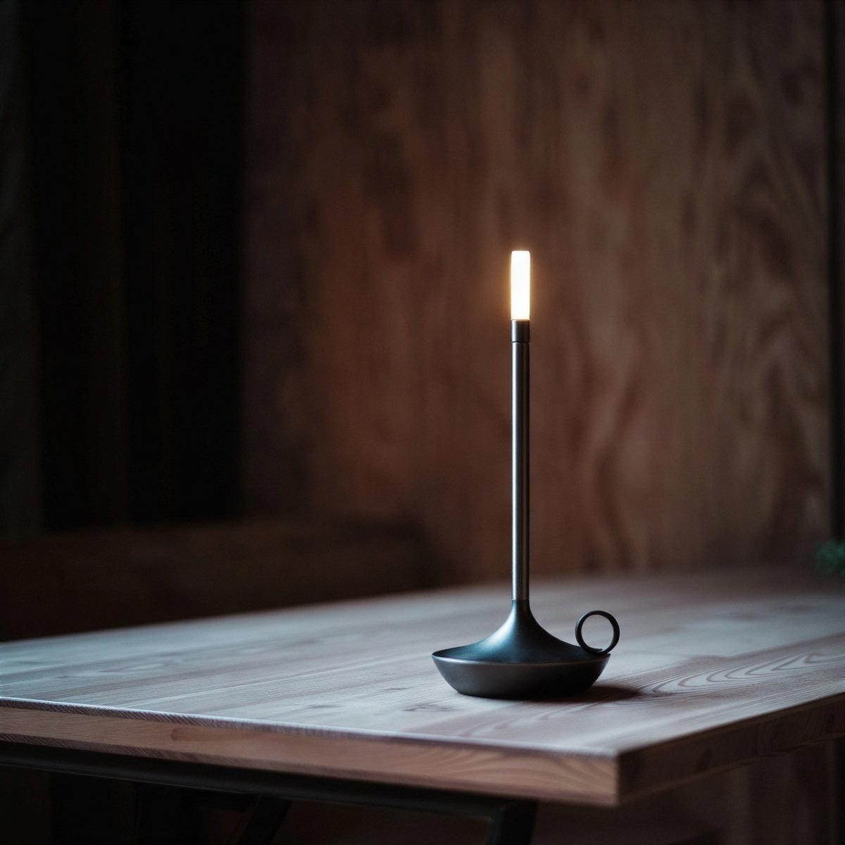Flameless Candle Styled Battery Operated Cordless Table Lamp