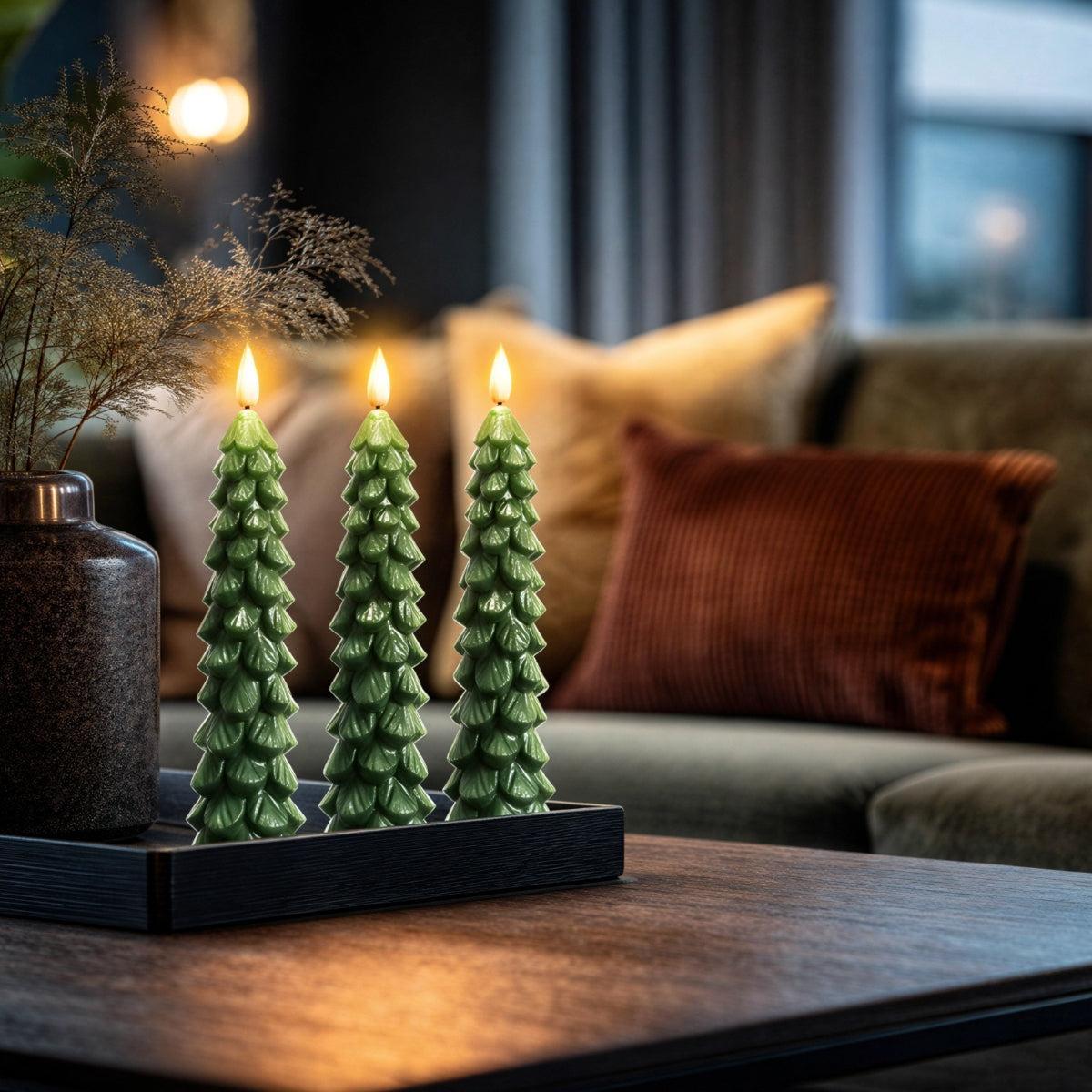 Flameless Christmas Tree Candles For Decoration
