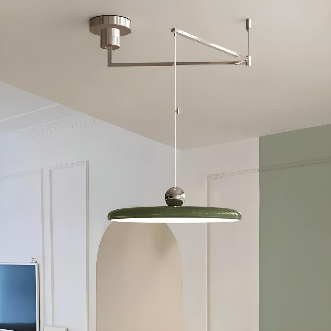Flat Hanging Pendant Light Fixture Ceiling Lamp With Adjustable Arm