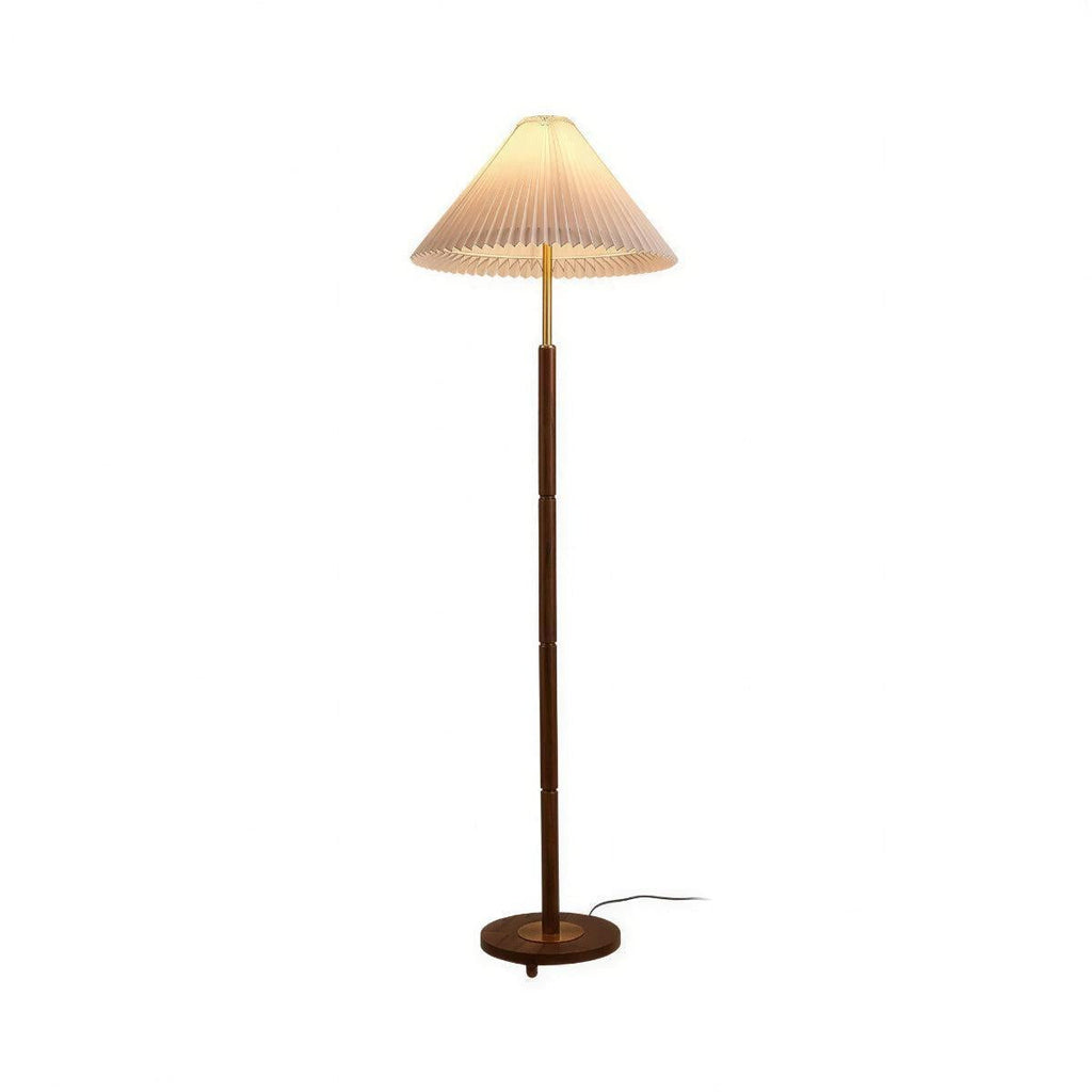 Floor Lamp For Living Room With Cone Pleated Shade