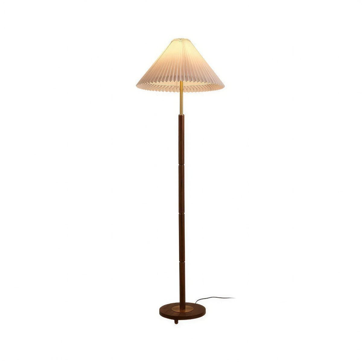 Floor Lamp For Living Room With Cone Pleated Shade