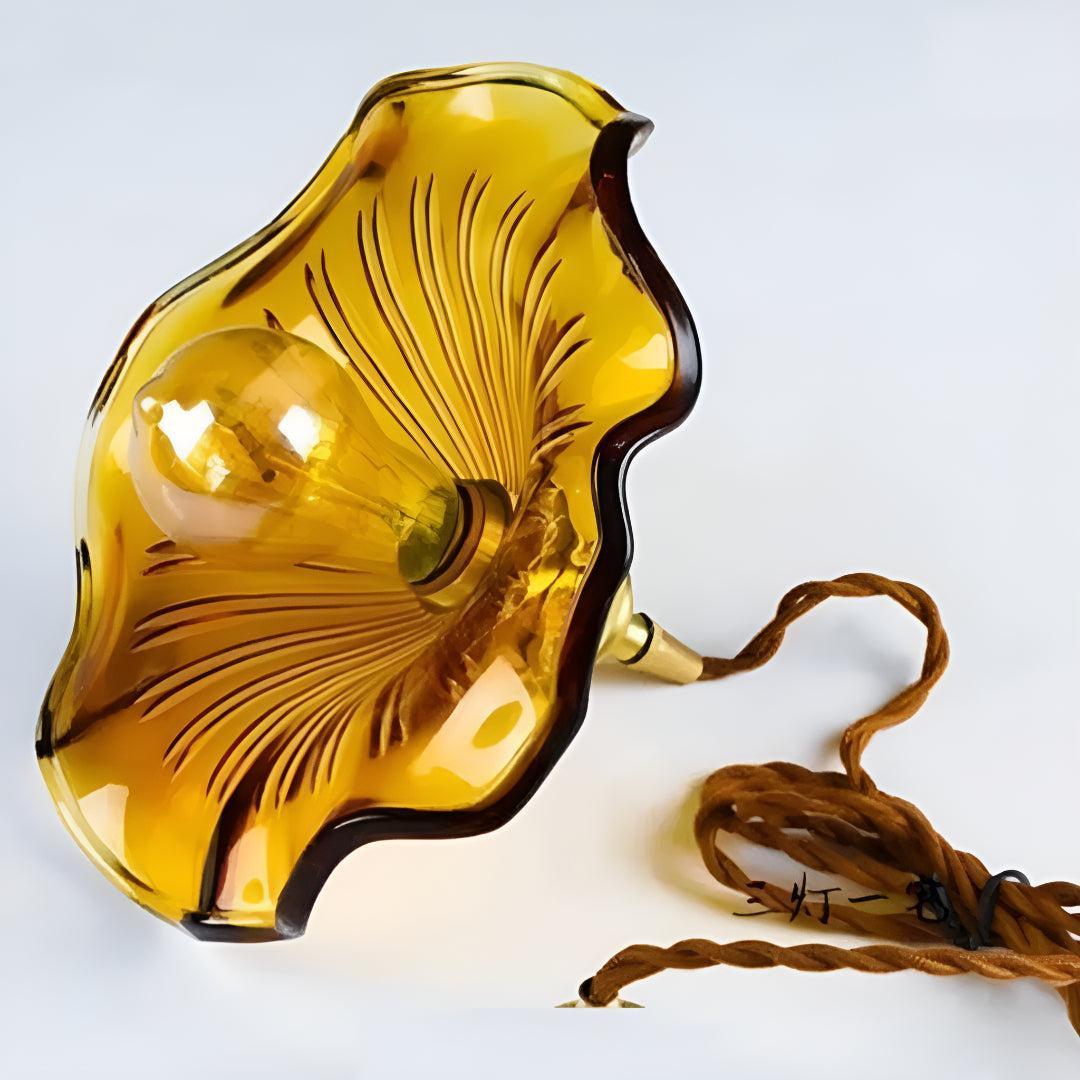 Floral Pendant Lighting Fixture With Vintage Flower Glass Design