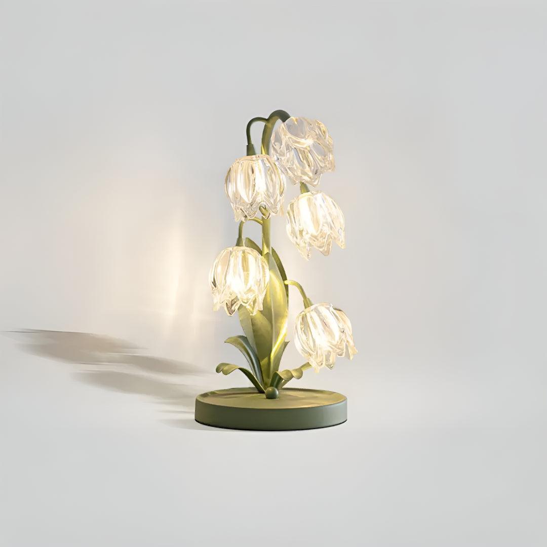 Floral Table Lamp With Glass Petal Shades