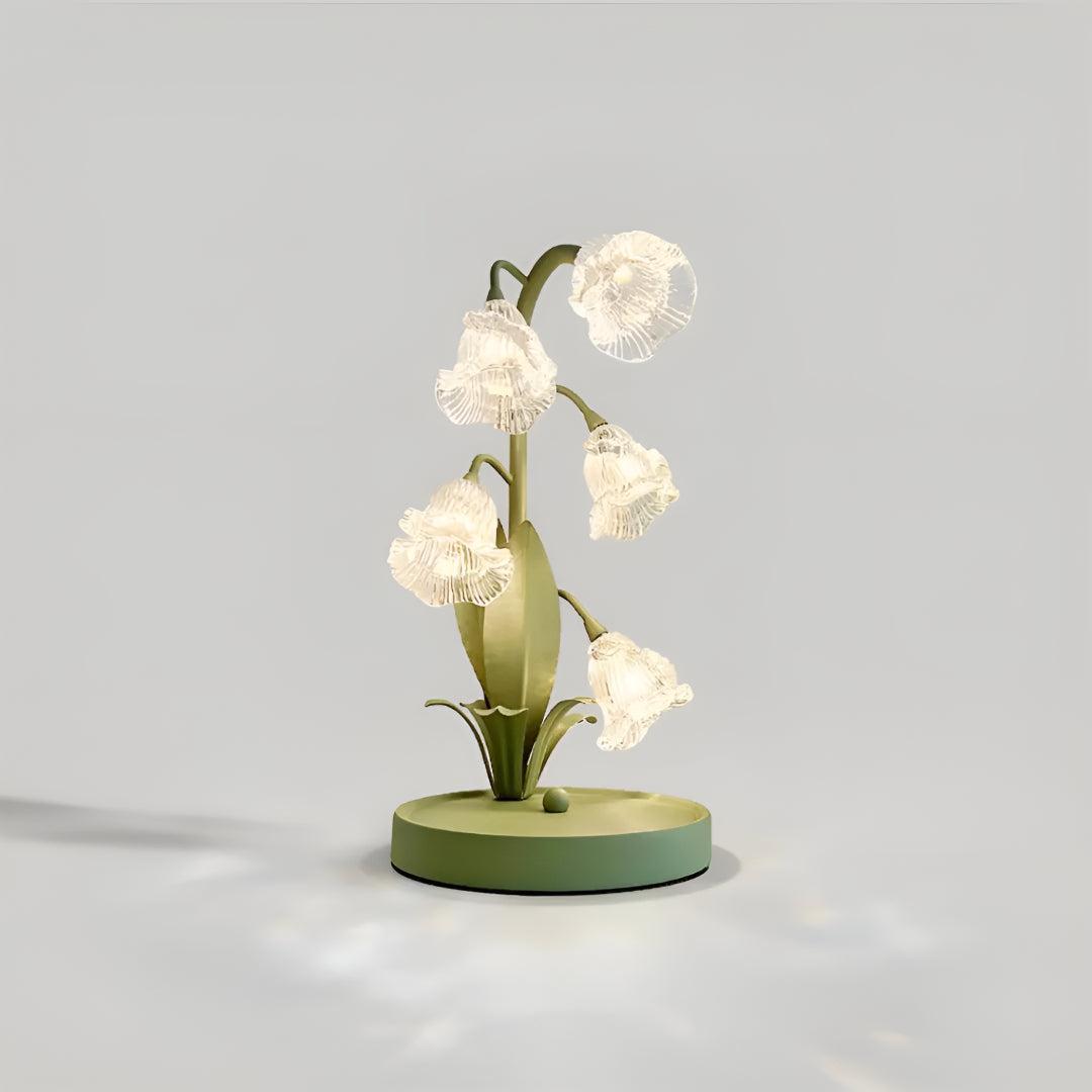 Floral Table Lamp With Glass Petal Shades