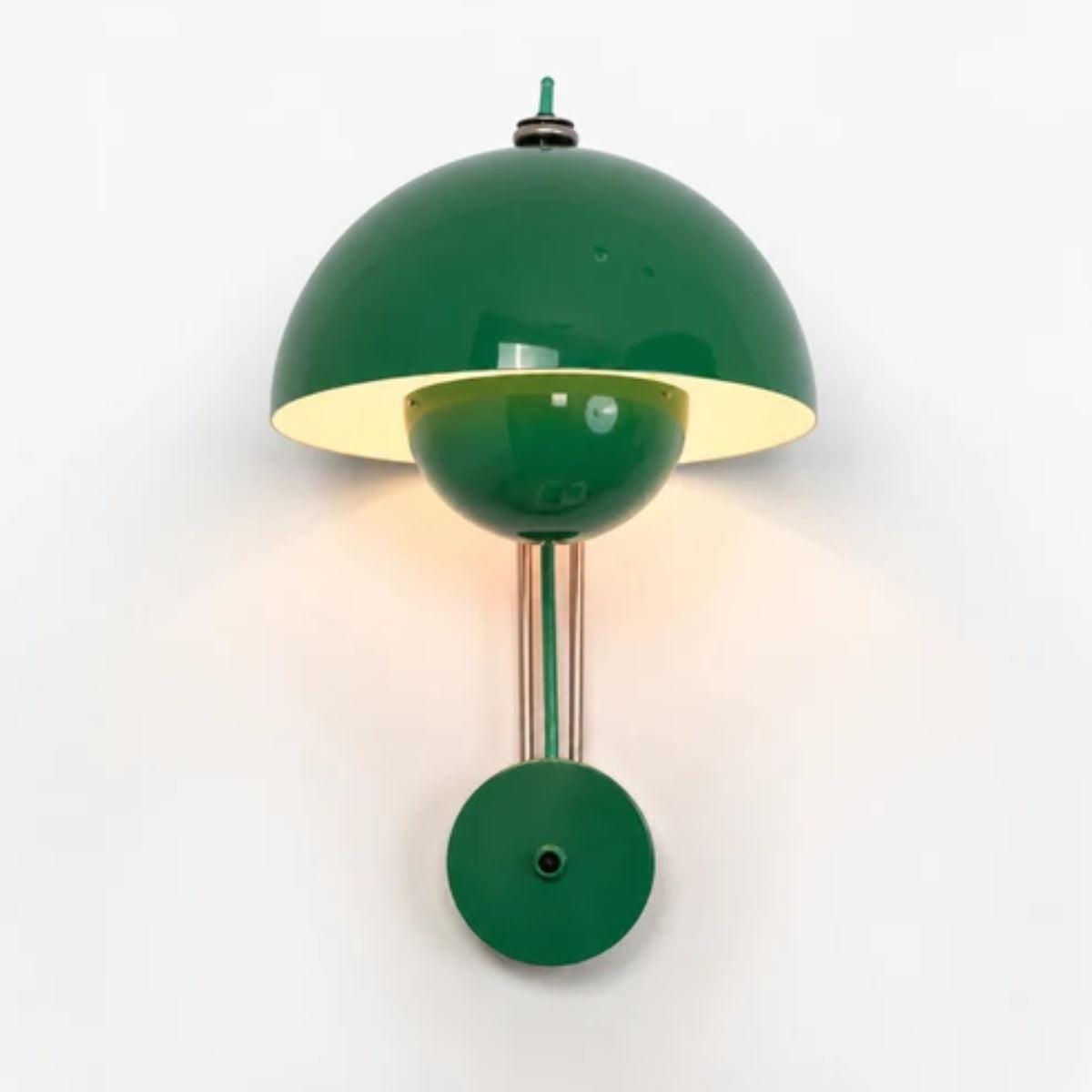 Flowerpot Styled Wall Sconce Light Fixture With Double Dome Shade