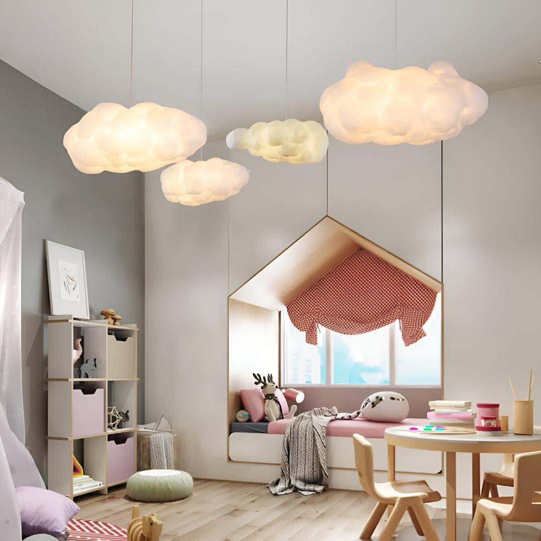 Fluffy Floating Cloud Styled Ceiling Pendant Light For Kids Nurseries