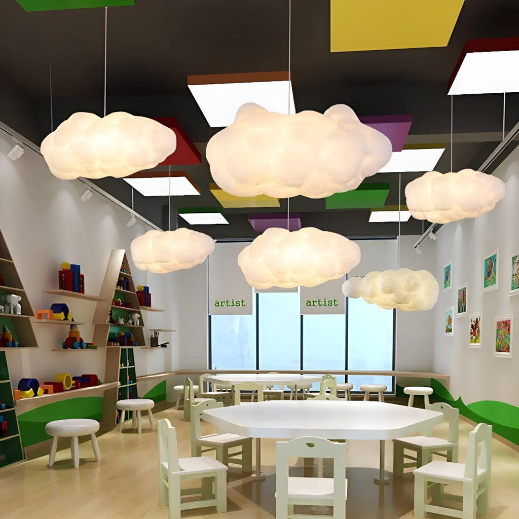 Fluffy Floating Cloud Styled Ceiling Pendant Light For Kids Nurseries