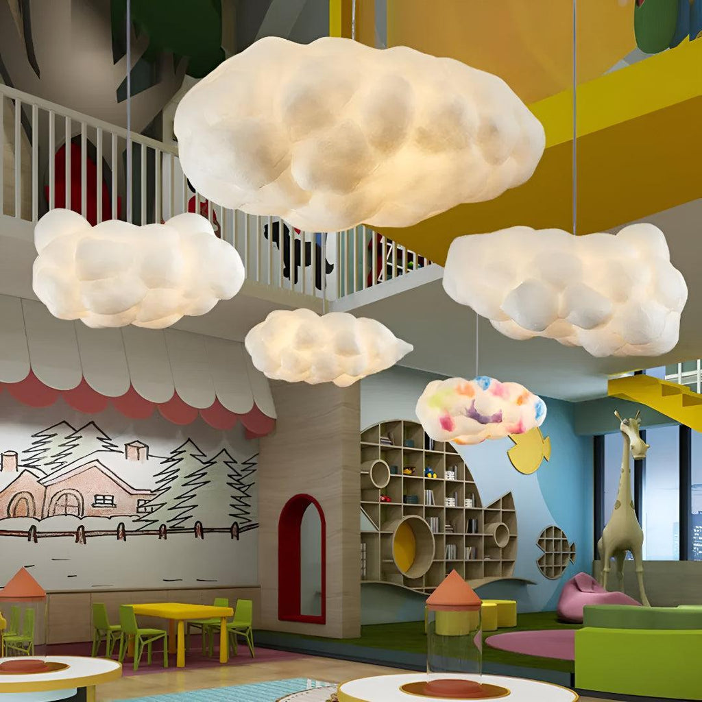 Fluffy Floating Cloud Styled Ceiling Pendant Light For Kids Nurseries