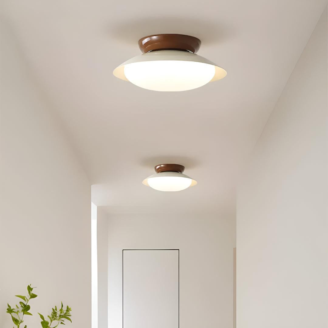 Flush Mount Ceiling Light Fixture With Mid Century Minimalist Dome Design