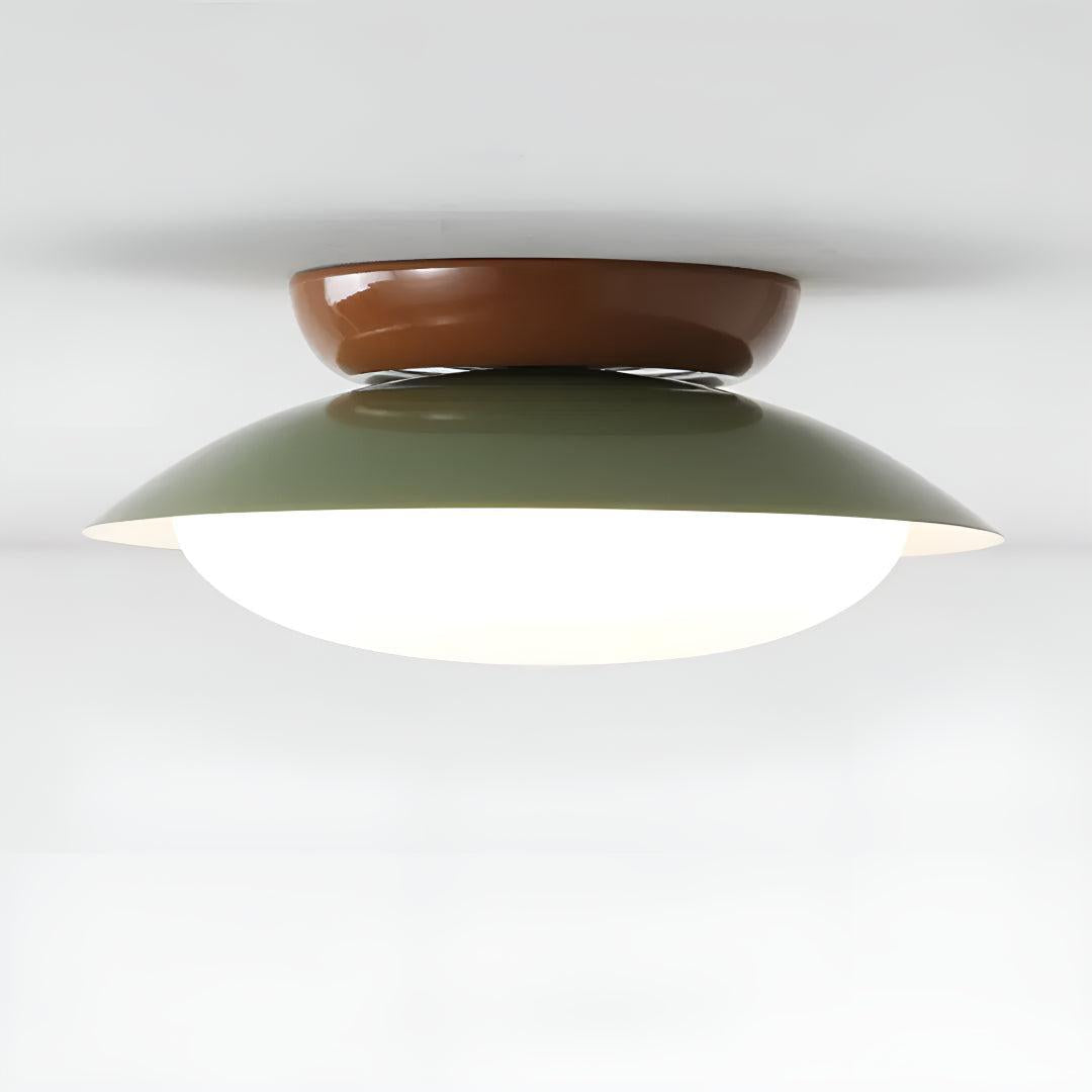 Flush Mount Ceiling Light Fixture With Mid Century Minimalist Dome Design
