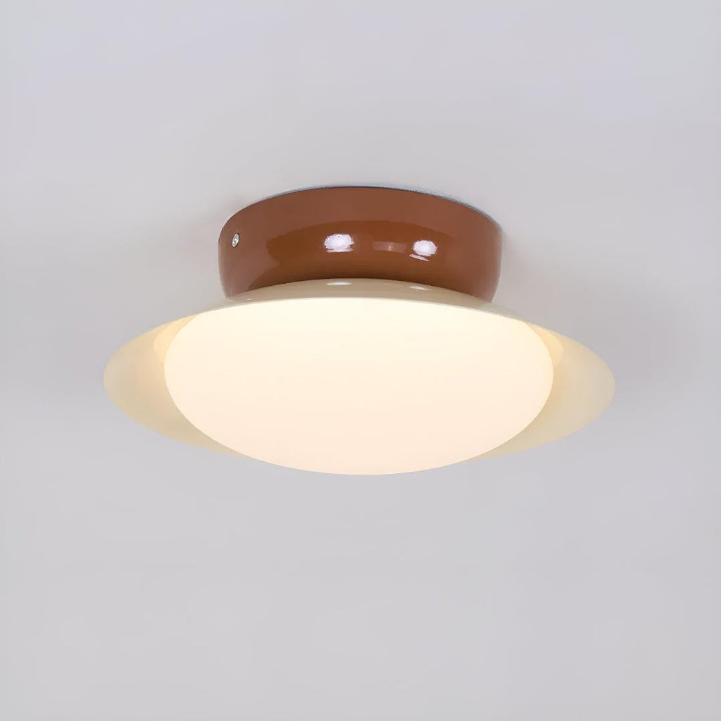 Flush Mount Ceiling Light Fixture With Mid Century Minimalist Dome Design