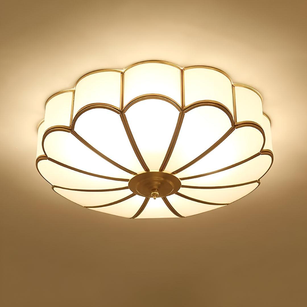 Flush Mount Floral Ceiling Lighting With Decorative Flower Shaped Design