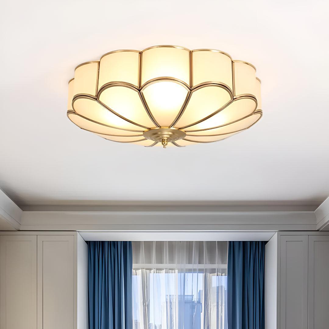 Flush Mount Floral Ceiling Lighting With Decorative Flower Shaped Design