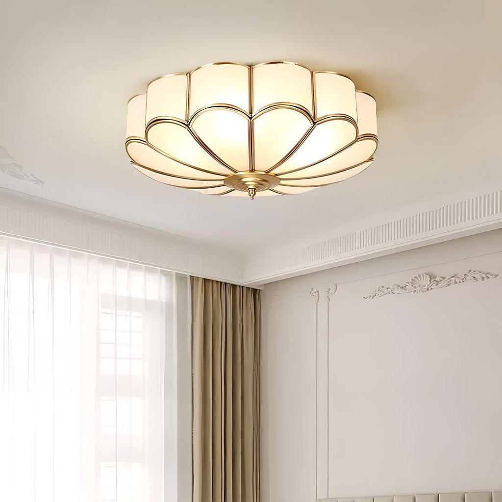 Flush Mount Floral Ceiling Lighting With Decorative Flower Shaped Design