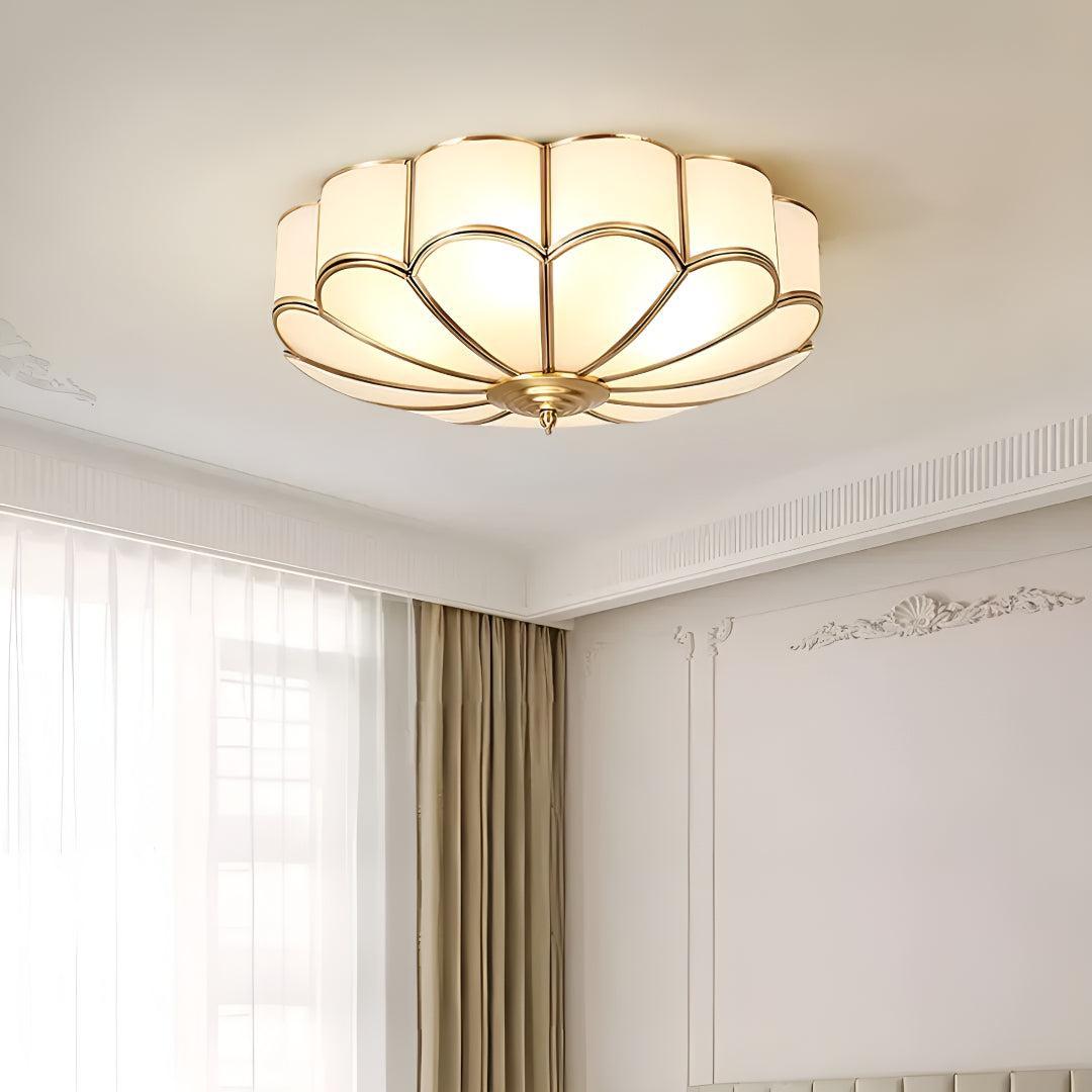 Flush Mount Floral Ceiling Lighting With Decorative Flower Shaped Design