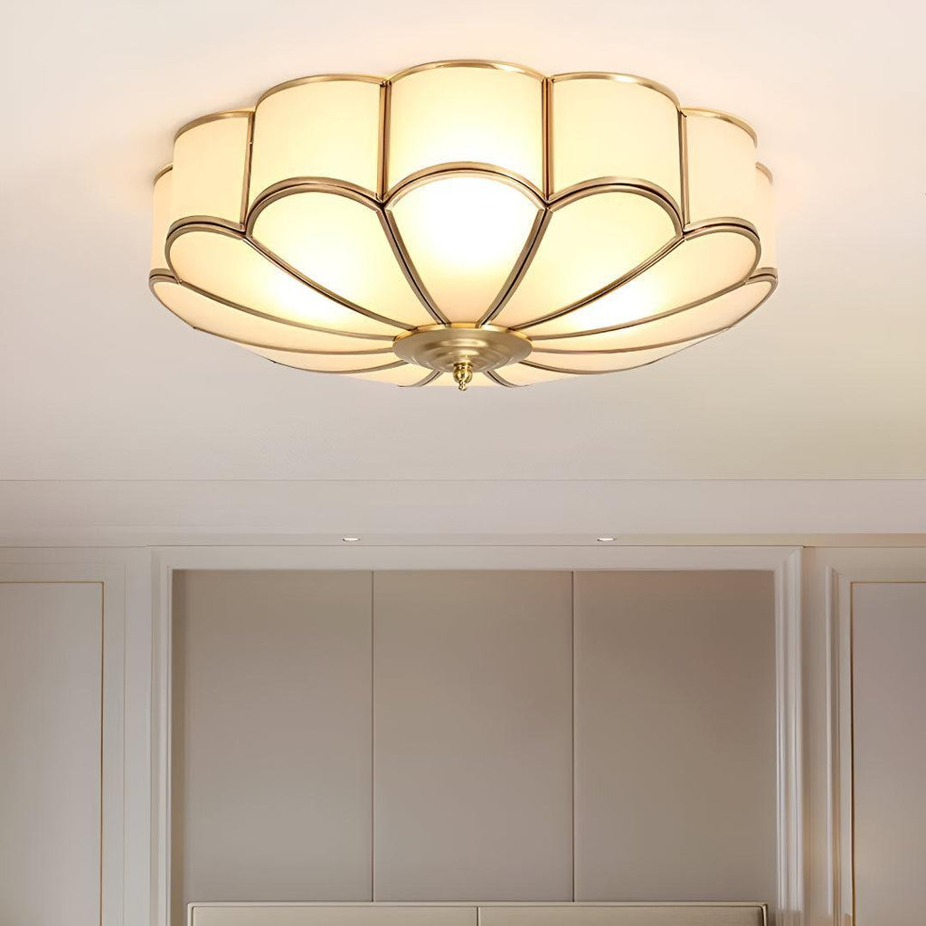 Flush Mount Floral Ceiling Lighting With Decorative Flower Shaped Design