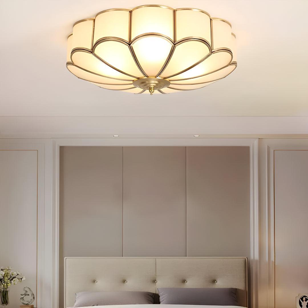 Flush Mount Floral Ceiling Lighting With Decorative Flower Shaped Design