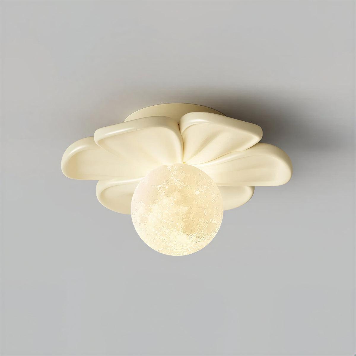 Flush Mount Flower Styled Ceiling Light With Globe Shade