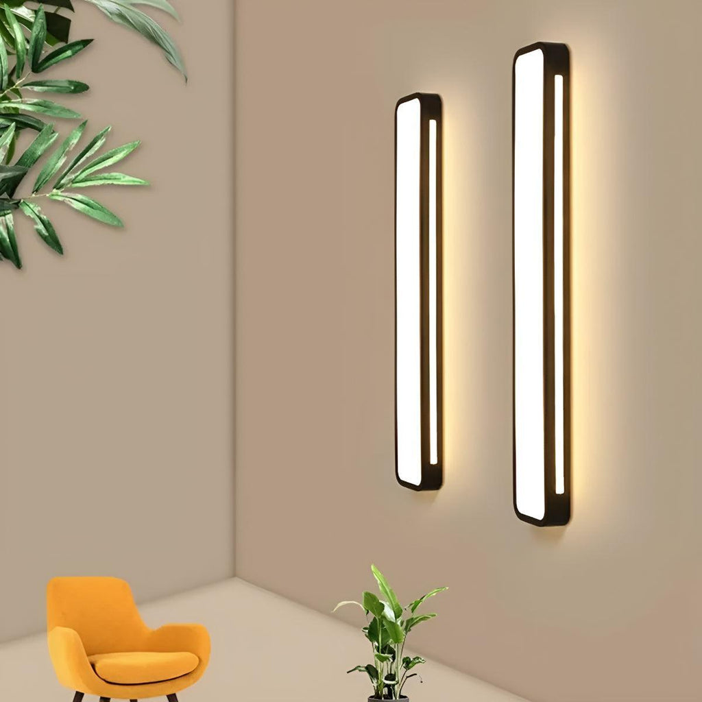 Flush Mount LED Ceiling Light Fixture Long Rectangular Panel Design