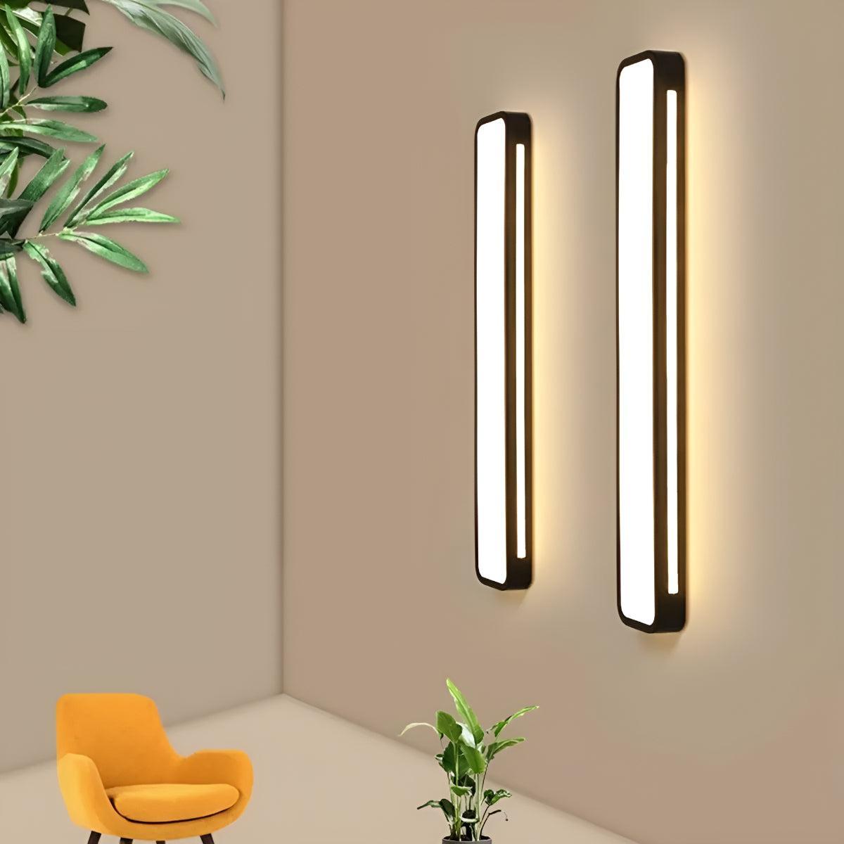 Flush Mount LED Ceiling Light Fixture Long Rectangular Panel Design
