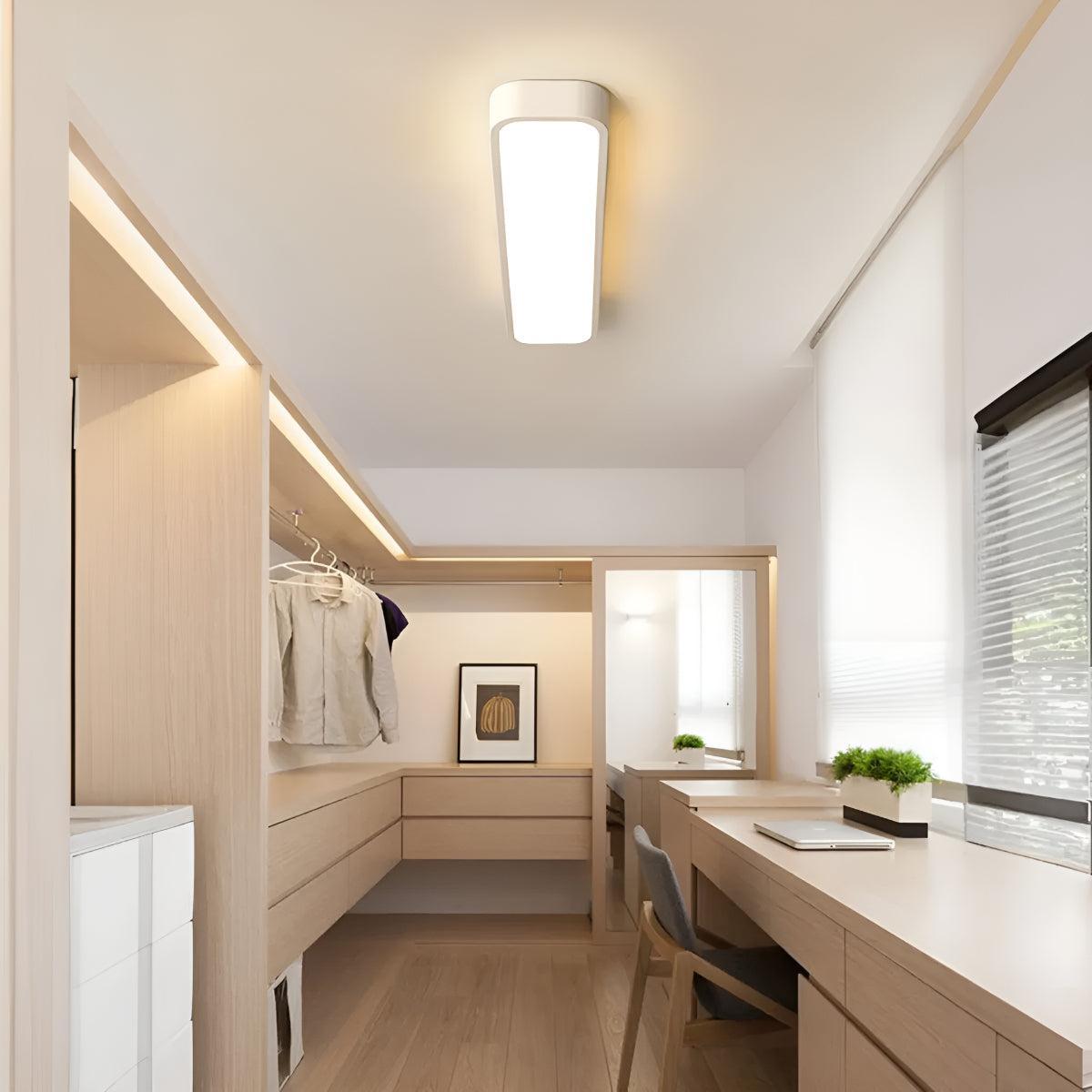 Flush Mount LED Ceiling Light Fixture Long Rectangular Panel Design