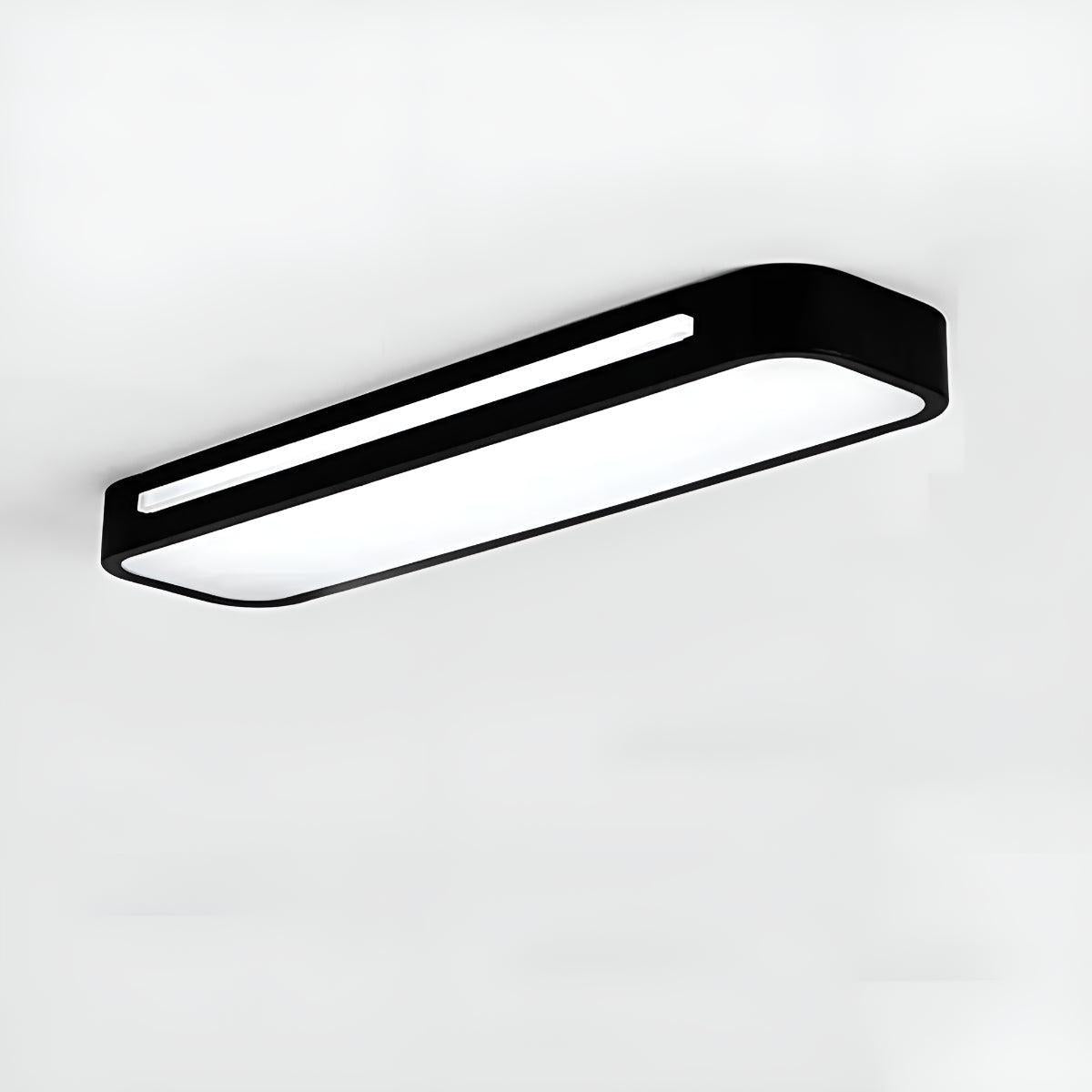 Flush Mount LED Ceiling Light Fixture Long Rectangular Panel Design
