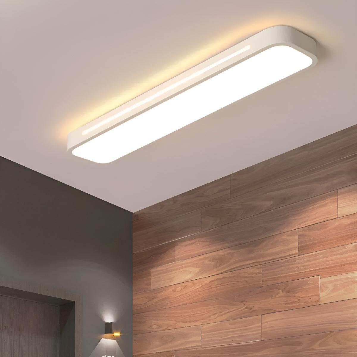 Flush Mount LED Ceiling Light Fixture Long Rectangular Panel Design
